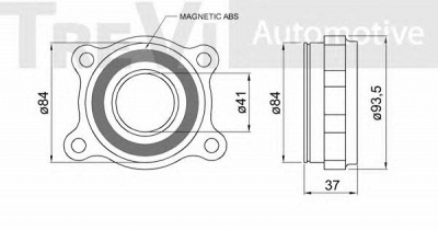 TREVI AUTOMOTIVE wb1603 -  Комплект подшипника ступицы колеса